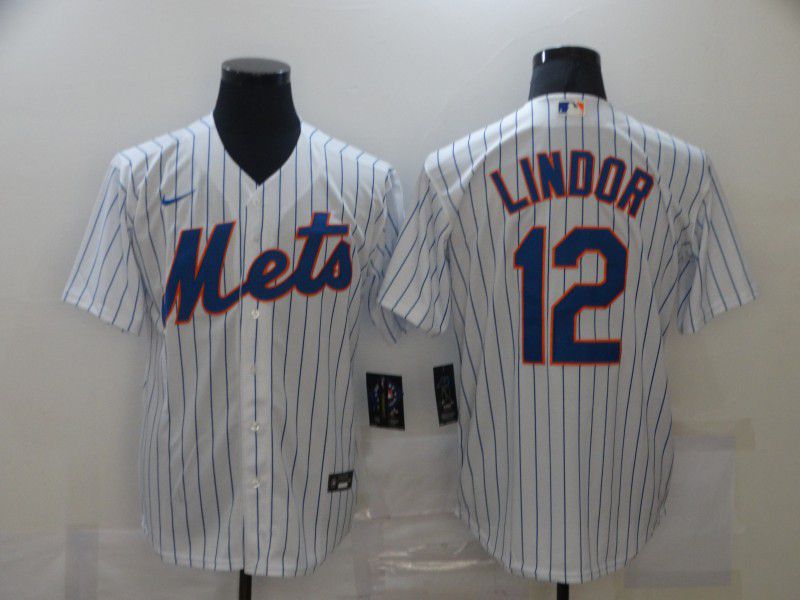 Men New York Mets #12 Lindor White Game Nike MLB Jerseys->pittsburgh pirates->MLB Jersey